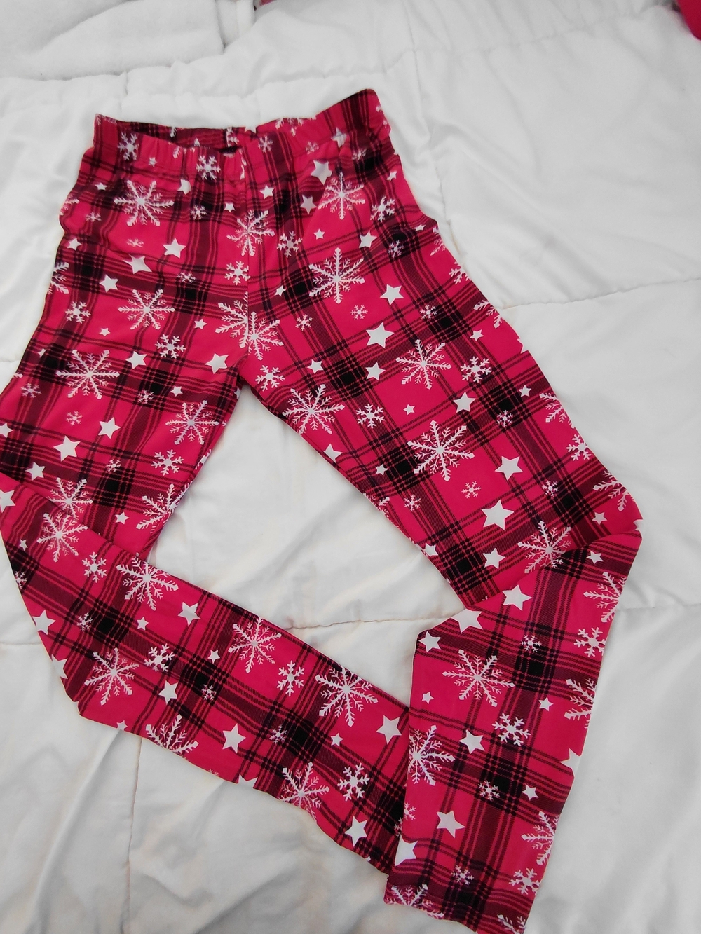 Belk's Holiday Apparel Women's Plaid Snowflake Leggings M